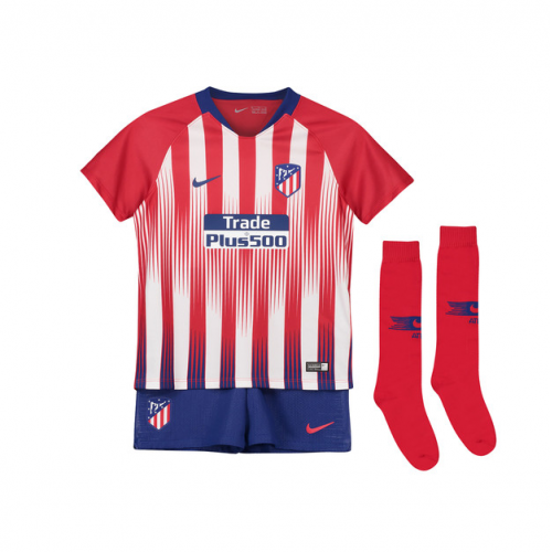 Kids Atletico Madrid 18/19 Home Soccer Sets (Shirt+Shorts+Socks)